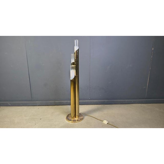 Vintage Brass and Murano Glass Floor Lamp, Italy, 1970s For Sale - Image 11 of 13