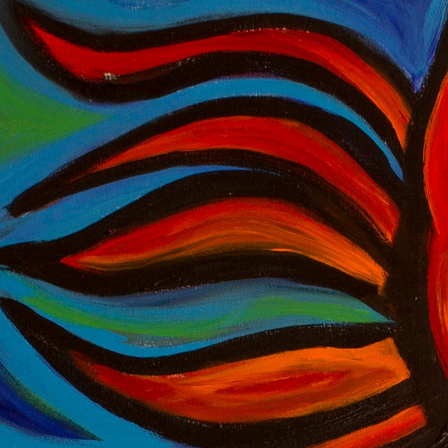 2010s Crazy Horse — Abstract Expressionist Painting, Acrylic on Canvas, 36 × 36 In, Square Format For Sale - Image 5 of 5