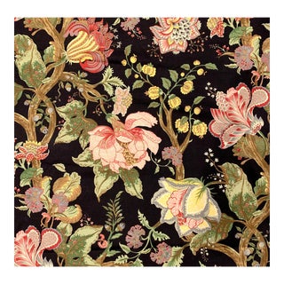 Braemore "Alhambra" Ebony Jacobean Floral Cotton Fabric- 9.25 Yards For Sale