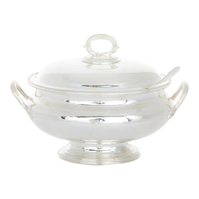 Antique English Silverplated Covered Soup Tureen For Sale