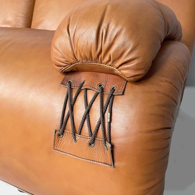 Italian Modern Modular Brown Leather Sofa, 1970s For Sale - Image 14 of 18