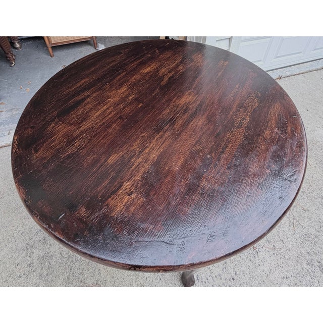Round Tavern Table, Small Dining/Pub Table, Dark English Oak For Sale - Image 12 of 12
