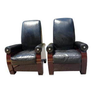 Guido Faleschini for Mariani Italian Leather Lounge Chairs, a Pair