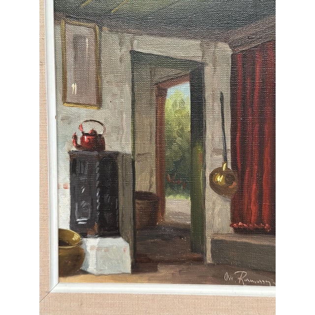 Osvald Rasmussen, Kitchen II, 1960s, Oil on Canvas For Sale - Image 6 of 13
