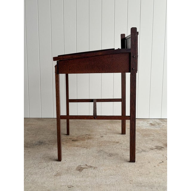 Antique 19th Century Oak Schoolhouse Writing Desk For Sale - Image 16 of 18