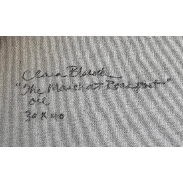 Original oil on canvas by American artist Clara Blalock (Atlanta, GA), titled “The Marsh at Rockport.” 30 x 40 inches....