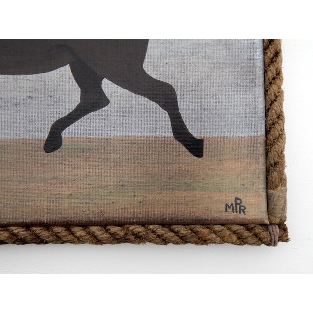 Early 21st Century Matt Rix, Naïve Style Galloping Horse, Oil Painting For Sale - Image 5 of 11