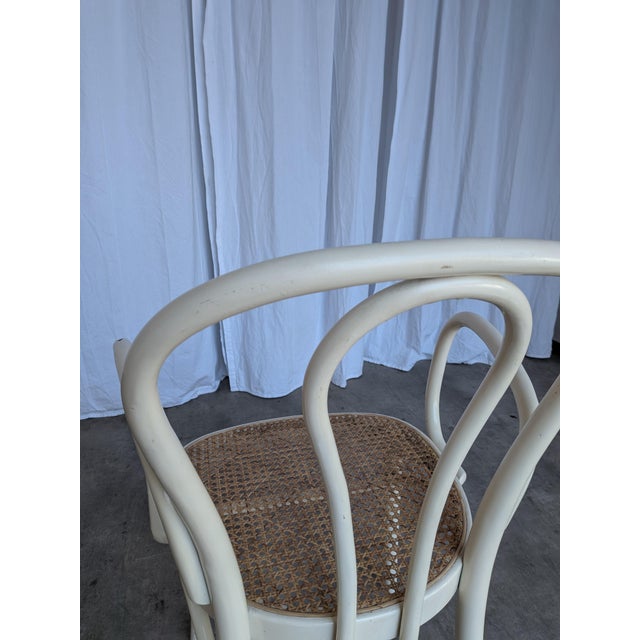 Vintage Dining Chair in White Beech and Bentwood Cane Seat, 1970s For Sale - Image 13 of 18
