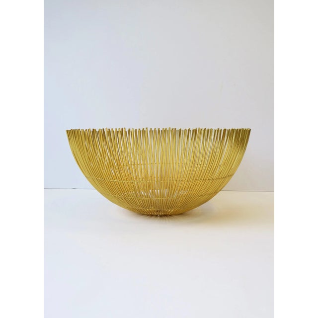 Contemporary Gold Centerpiece Fruit Vegetable Bowl Basket For Sale - Image 3 of 11