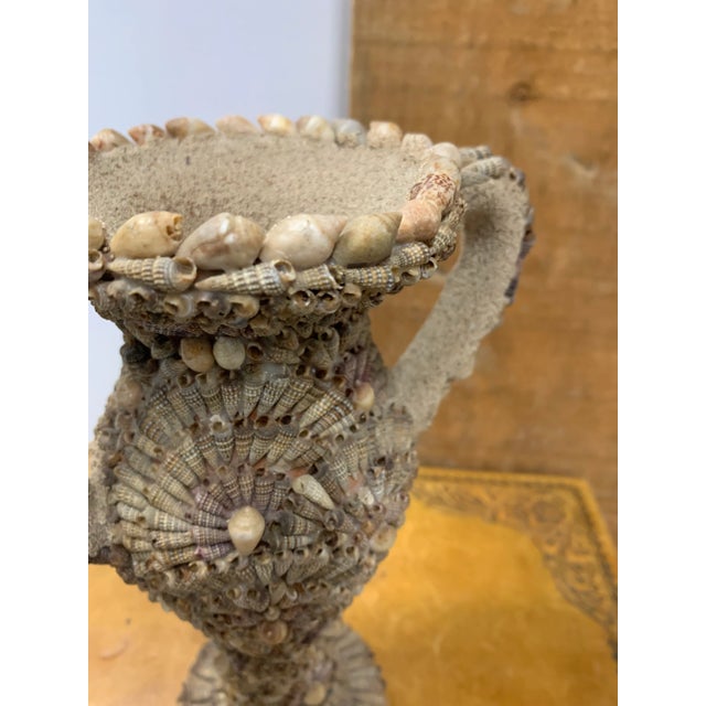 1920s French Decorative Terra Cotta Vase Encrusted With Sand & Tiny Sea Shells For Sale In Dallas - Image 6 of 10