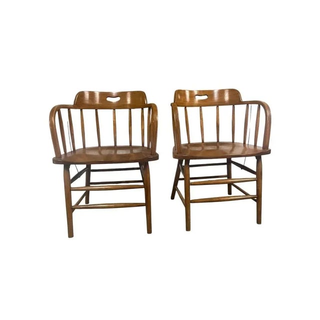 Outstanding pair of captains chairs by Boling Furniture Company Pine finish in excellent condition. Solid, sturdy, well...