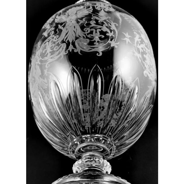 Large Italian Baroque Style Crystal Vase with Engravings, 1983 For Sale - Image 9 of 13