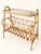 Mid-Century Modern Vintage Scandinavian Rattan Side Table with Magazine Rack and Glass Top, 1960s For Sale - Image 3 of 10