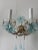 C 1930 Aqua Blue Murano Flowers & Drops Crystal Prisms Sconces One of a Kind For Sale - Image 4 of 11