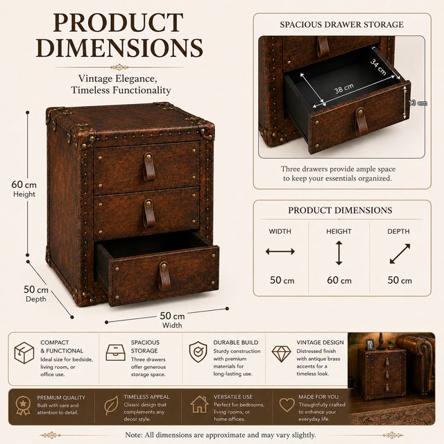 Vintage Elegance Meets Everyday Functionality Bring timeless sophistication into your home with this handcrafted vintage...
