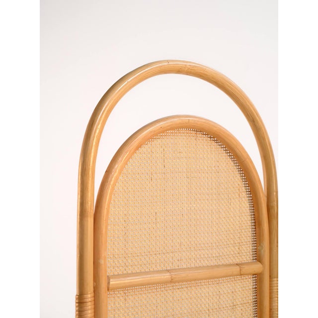 Brown 20th Century Scandinavian Folding Screen in Bamboo and Rattan, 1960s For Sale - Image 8 of 10