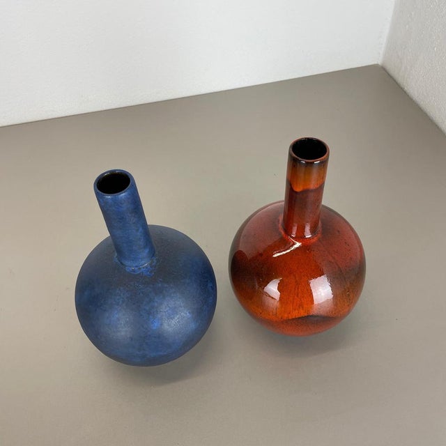 1960s Fat Lava Pottery Vases from Ruscha, Germany, 1960s, Set of 2 For Sale - Image 5 of 18