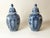 1930s Blue and White Lidded Faience Urns by Tichelaar Makkum, 1930s, Set of 2 For Sale - Image 5 of 14