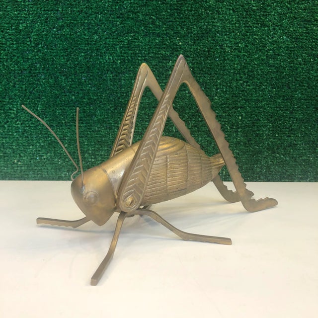 Metal Oversized Brass Grasshopper For Sale - Image 7 of 7