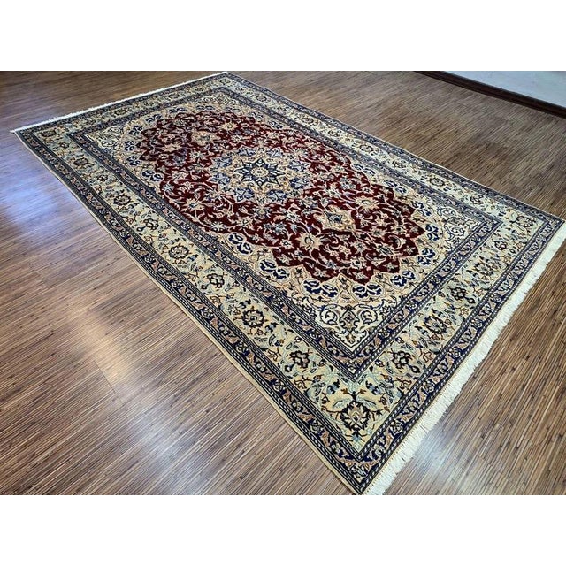 Middle Eastern Nain Rug in Hand-Knotted Silk and Cork Wool For Sale - Image 4 of 11