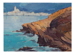 Tomas Perez Martinez, Cadaques, Girona, Oil on Board, Framed