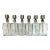 Vintage Mid-Century Etched Glass & Chrome Liquor Dispenser Bar Bottles — Set of 6 For Sale