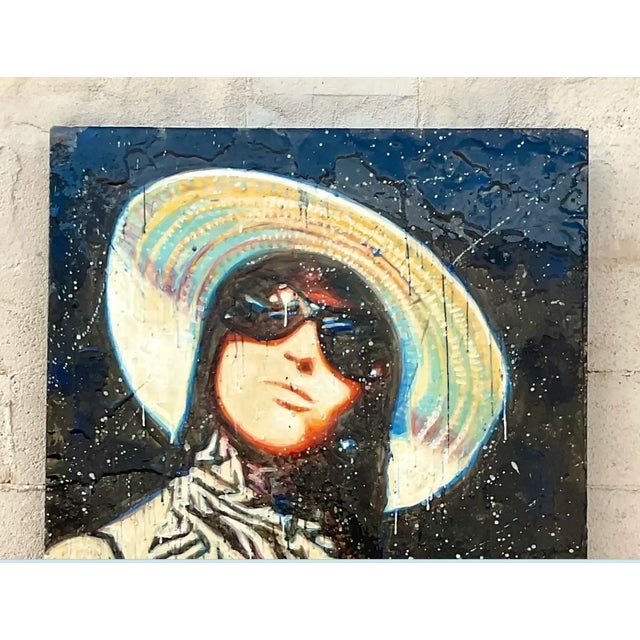 Vintage Sylvan Roberge Encaustic Portrait of a Woman For Sale - Image 11 of 12