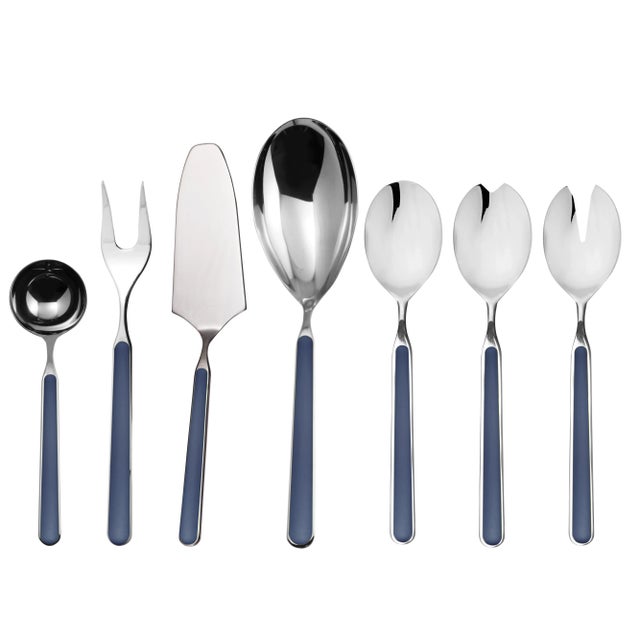 Contemporary Mepra Fantasia 7-Piece Serving Set, Dark Cobalt For Sale - Image 3 of 3