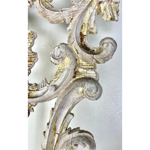 Pair of 19th Century Italian Rococo Carvings on Wood Bases, Distressed For Sale - Image 12 of 12