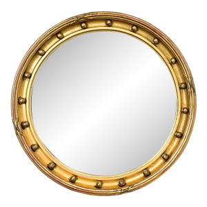 English 19th Century Giltwood Convex Bullseye Mirror