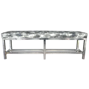 Nickel Plated Bench With Leather Seat