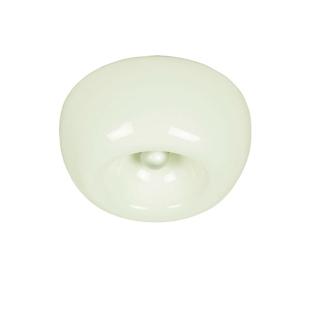 Mid-Century Modern White Opaline Glass and Metal Velella Ceiling Lamp by Achille Castiglioni for Flos, 1960s For Sale - Image 3 of 10