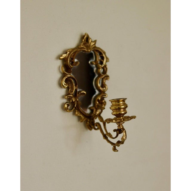 Mid-Century Modern Swedish Brass Sconces with Mirrors, Set of 2 For Sale - Image 10 of 16