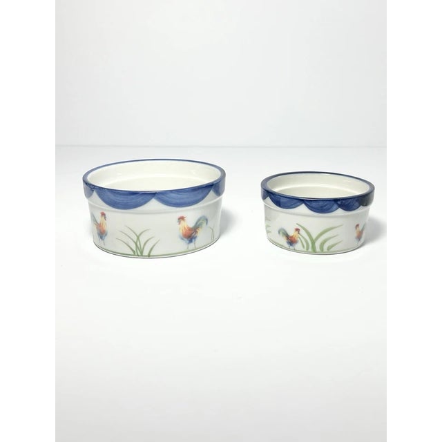 BIA Cordon Bleu, Blanc de Table “Rooster” 8 Porcelain Baking Ramekin Bowls Excellent condition. No chips, cracks, or...