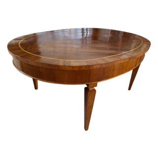 Oval Table in Walnut-Veneered Fir, 1980s For Sale