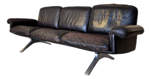 DS-31 3-Seater Sofa in Brown Leather on Cantilever Legs from de Sede, Switzerland, 1970s