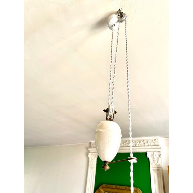 Opaline Corolla Pulley Suspension, 1890s For Sale - Image 10 of 15