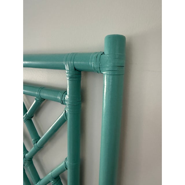 Contemporary Queen Size Painted Chippendale Headboard For Sale - Image 3 of 7