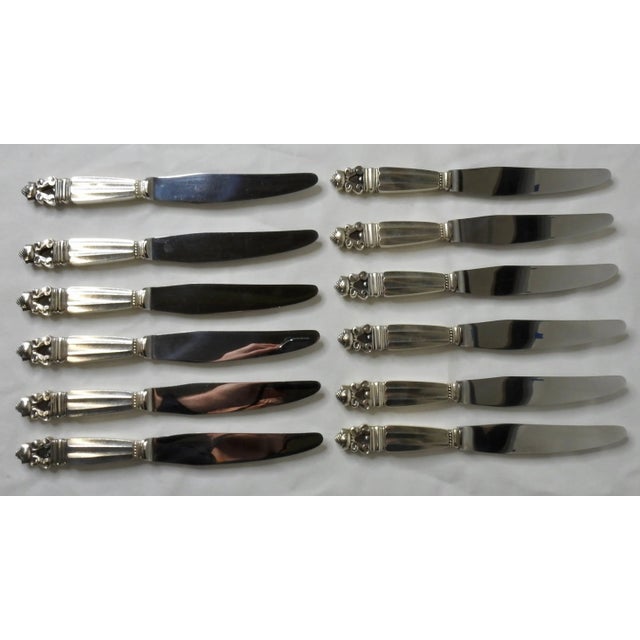Georg Jensen 1917 Georg Jensen "Acorn" Sterling Silver Flatware For Sale - Image 4 of 11