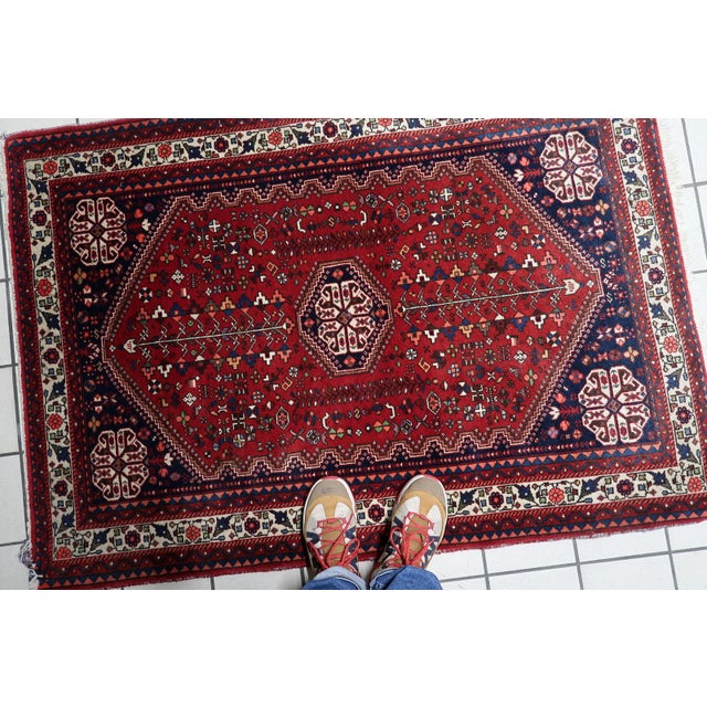 1920s, Antique Persian Qashqai Rug 4' X 5' For Sale - Image 9 of 15
