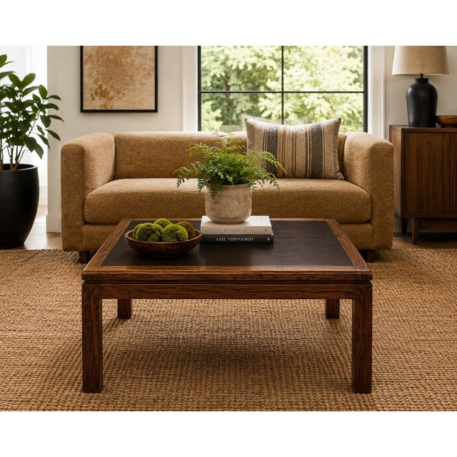 Vintage Mid-Century Modern Architectural Coffee & End Table Set in Tobacco Walnut For Sale In Los Angeles - Image 6 of 8