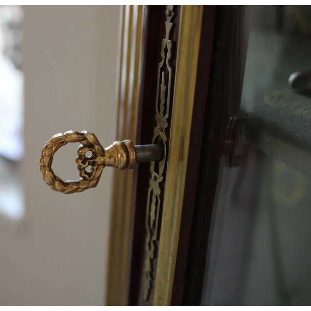 Wood Mahogany, Brass and Marble Showcase, France, 1900s For Sale - Image 7 of 8