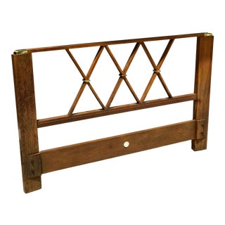 Mid Century Modern Paul Frankl Wood Full Headboard For Sale