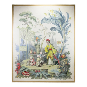 Vintage 18th Century European "Chinoiserie" Style Decorative Painting