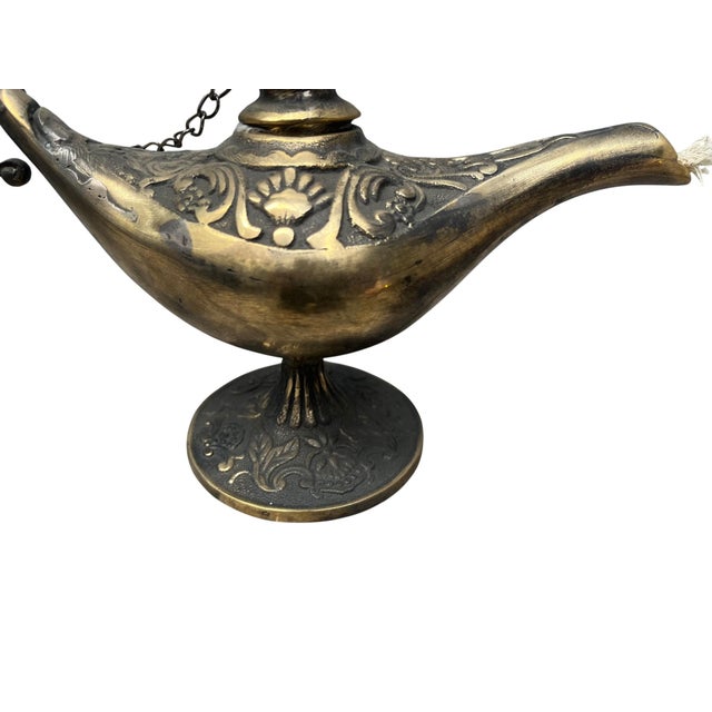 Rustic Genie Lamp with Chain Lid For Sale - Image 11 of 13