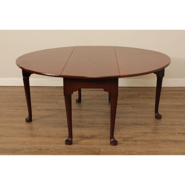 Antique Queen Anne Style Mahogany Gate-Leg Drop-Leaf Dining Table For Sale - Image 12 of 13