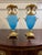 Pair Antique French Blue Opaline Urns With Ormolu Mounts Cherub Finials Eagle Handles 19th Century For Sale - Image 14 of 15