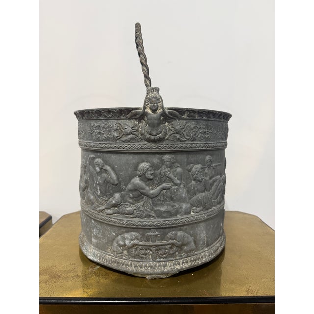 Georgian or French Neoclassical Cast Lead Bacchanal Cachepot, 19th Century For Sale - Image 4 of 13