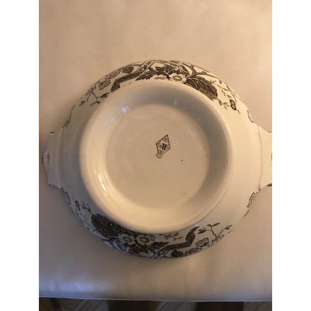 Antique Floral and Scenic Transferware Tureen For Sale - Image 4 of 9