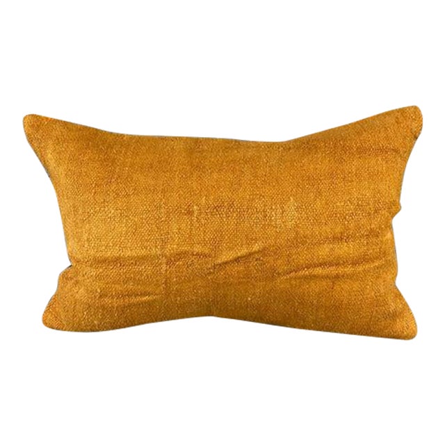 16 x 24 Hemp Pillow Turkish Cushion Natural Orange Pillow Cushion Cover For Sale